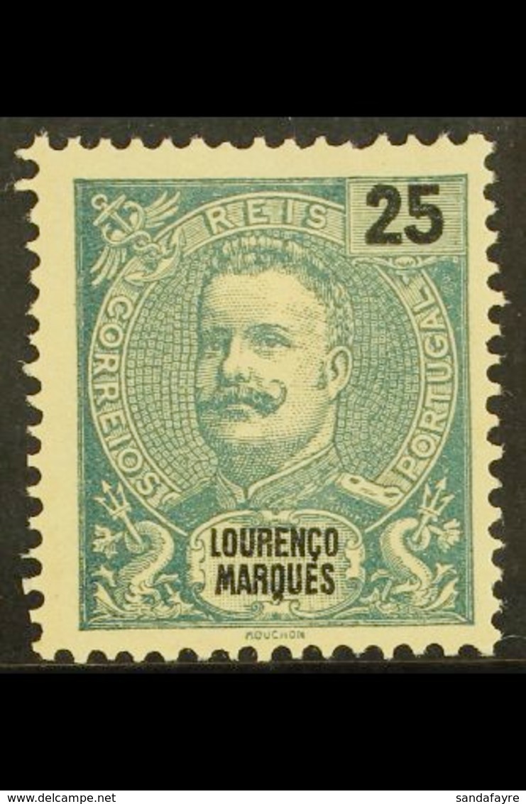 LOURENCO MARQUES  1898-1901 25r Blue-green "Carlos" Perf 12½, SG 52, Mint Without Gum As Issued For More Images, Please  - Andere & Zonder Classificatie