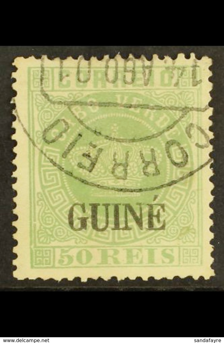 PORTUGUESE GUINEA  1881-84 50r Green, Type II Opt, Perf 13½, SG 24, Fine Cds Used Complete With Apex Photo Certificate F - Andere & Zonder Classificatie