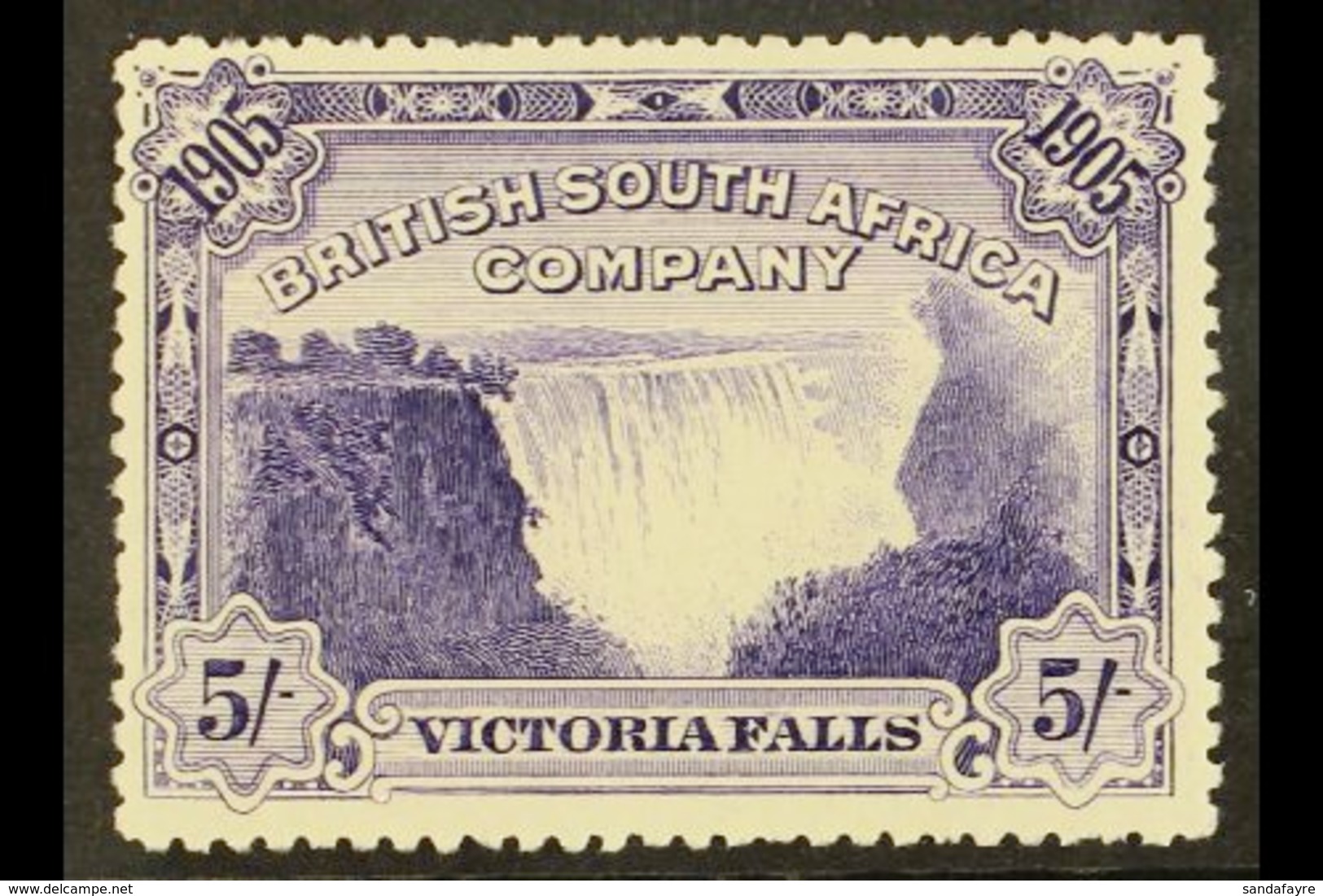 1905  5s Violet Victoria Falls, SG 99, Very Fine Mint. For More Images, Please Visit Http://www.sandafayre.com/itemdetai - Andere & Zonder Classificatie