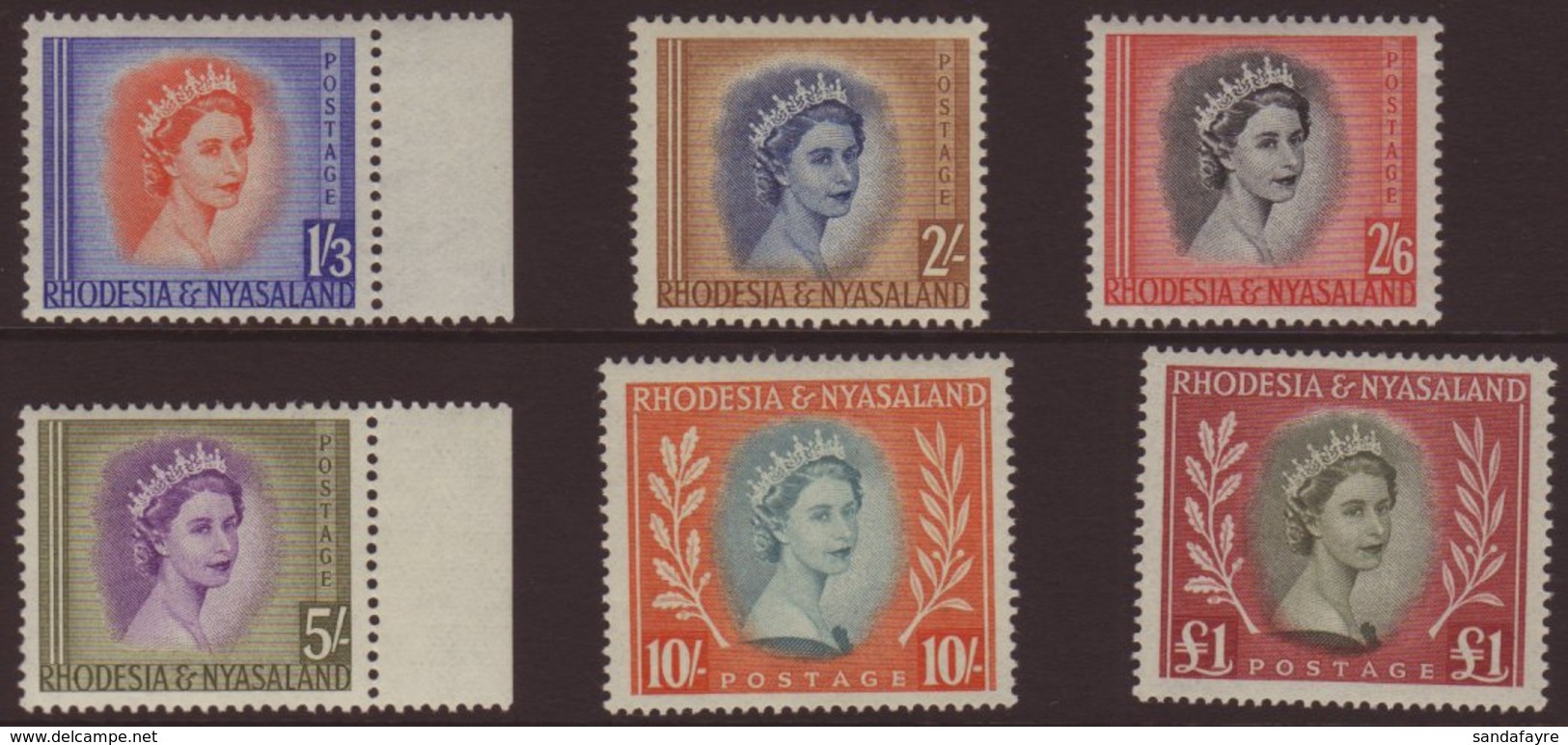 1954  1s 3d To £1 SG 10/15, Fine Never Hinged Mint. (6) For More Images, Please Visit Http://www.sandafayre.com/itemdeta - Rhodesië & Nyasaland (1954-1963)
