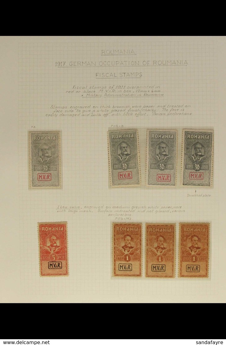 GERMAN OCCUPATION - WAR TAX STAMPS  1917 FINE MINT COLLECTION Neatly Presented On Written Up Album Pages, We See A Delig - Andere & Zonder Classificatie
