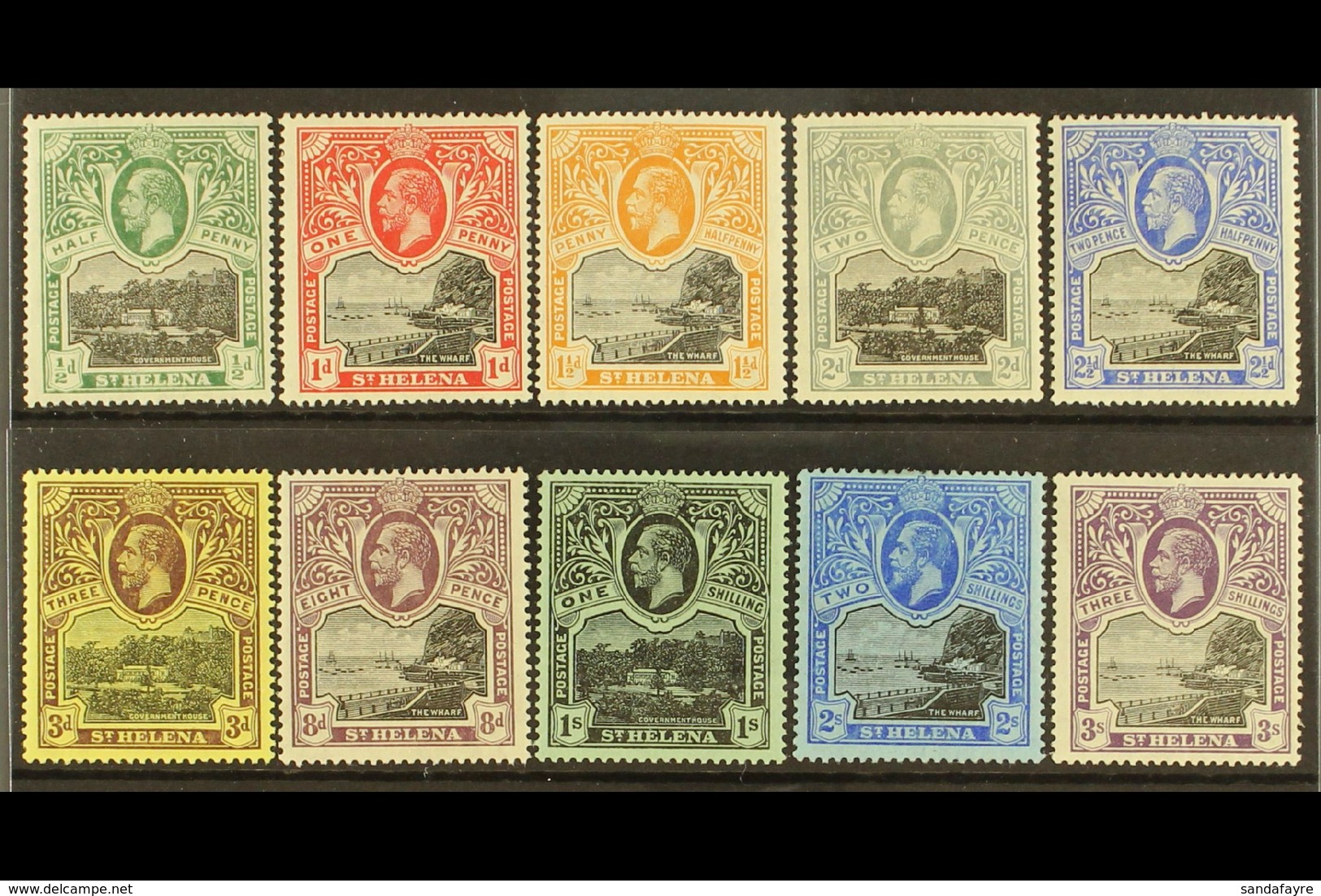 1912-16  KGV Wmk Mult Crown CA Definitives Set, SG 72/81, Very Fine Mint (10). For More Images, Please Visit Http://www. - Sint-Helena