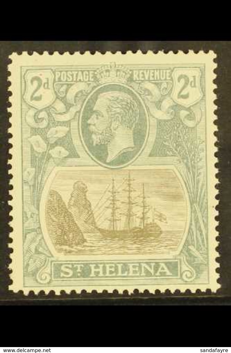 1922-37  2d Grey And Slate With CLEFT ROCK Variety, SG 100c, Fine Mint. For More Images, Please Visit Http://www.sandafa - Sint-Helena