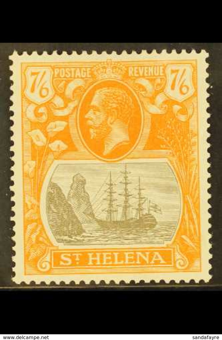 1922-37  7s6d Grey Brown & Yellow Orange, SG 111, Very Fine Mint For More Images, Please Visit Http://www.sandafayre.com - Sint-Helena