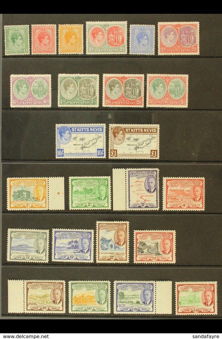 1938-1952 DEFINITIVE SETS.  1938-50 Complete Set, SG 68/77f (all High Values Are NHM) And 1952 Complete Set, SG 94/105,  - St.Kitts En Nevis ( 1983-...)
