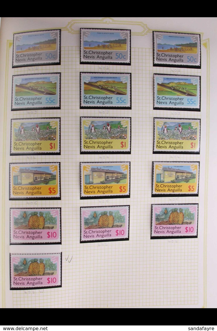 1953-80  Mint (largely Nhm) Collection In An Album, Incl. 1954-63 Sets (2, Lightly Hinged),  With Additional Watermark A - St.Kitts En Nevis ( 1983-...)