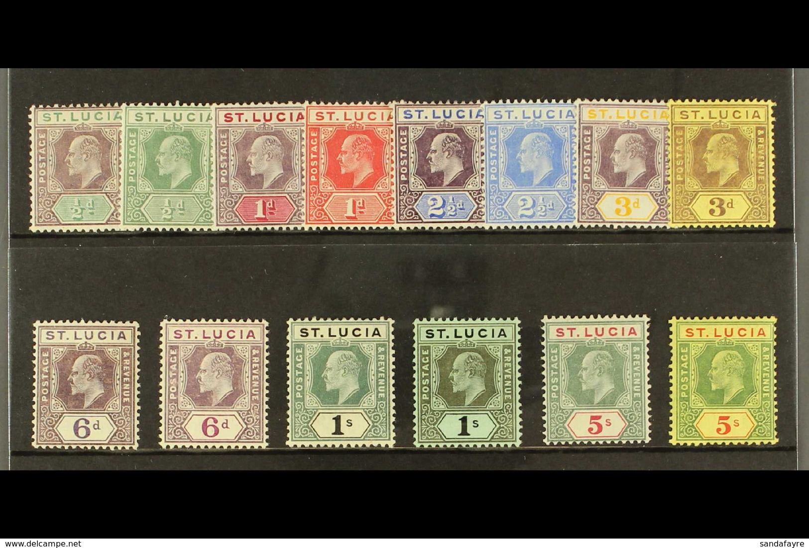 1904-10  Definitives Complete Set, SG 64/77, Fine Mint. (14 Stamps) For More Images, Please Visit Http://www.sandafayre. - St.Lucia (...-1978)