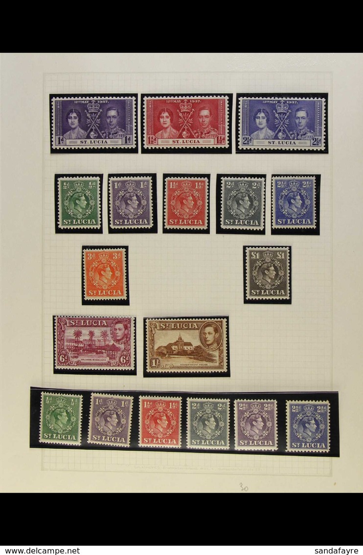 1937-1969 MINT / NHM COLLECTION  Presented In Mounts On Album Pages. Includes KGVI Definitive Values To £1 With Many Use - St.Lucia (...-1978)