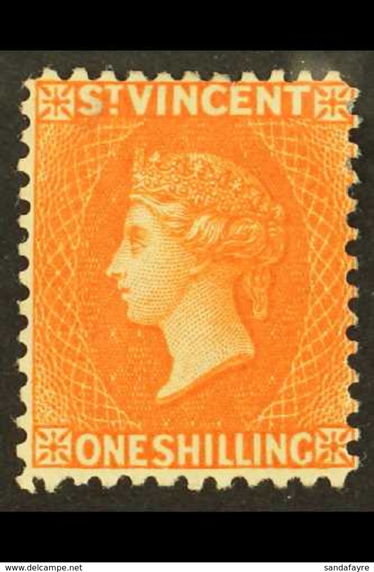 1883-84  1s Orange-vermilion, Wmk Crown CA Perf 12, SG 45, Mint, Small Thin. For More Images, Please Visit Http://www.sa - St.Vincent (...-1979)