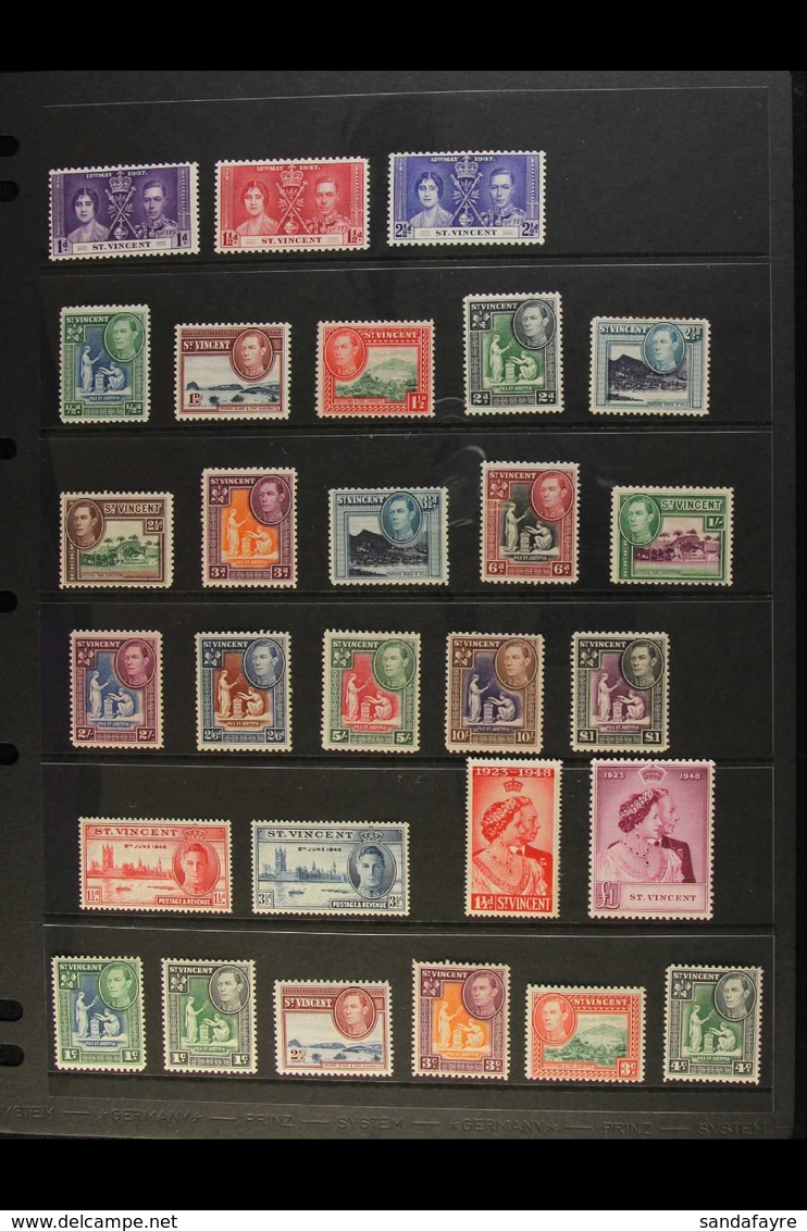 1937-1952 KGVI COMPLETE VERY FINE MINT  A Delightful Complete Basic Run From SG 146 Right Through To SG 187. Fresh And A - St.Vincent (...-1979)