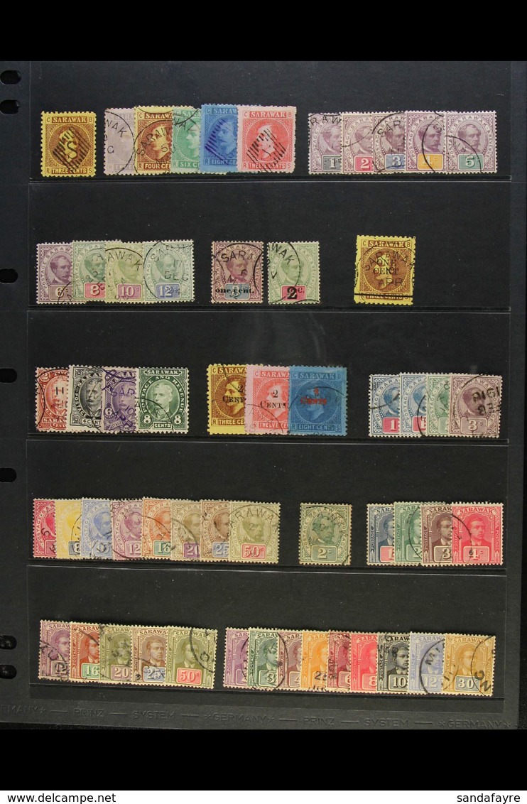 1871-1934 ALL DIFFERENT USED COLLECTION  Includes 1875 Set Of Five, 1888-92 Set To 12c Incl 4c And 6c, 1889-92 1c On 3c  - Sarawak (...-1963)