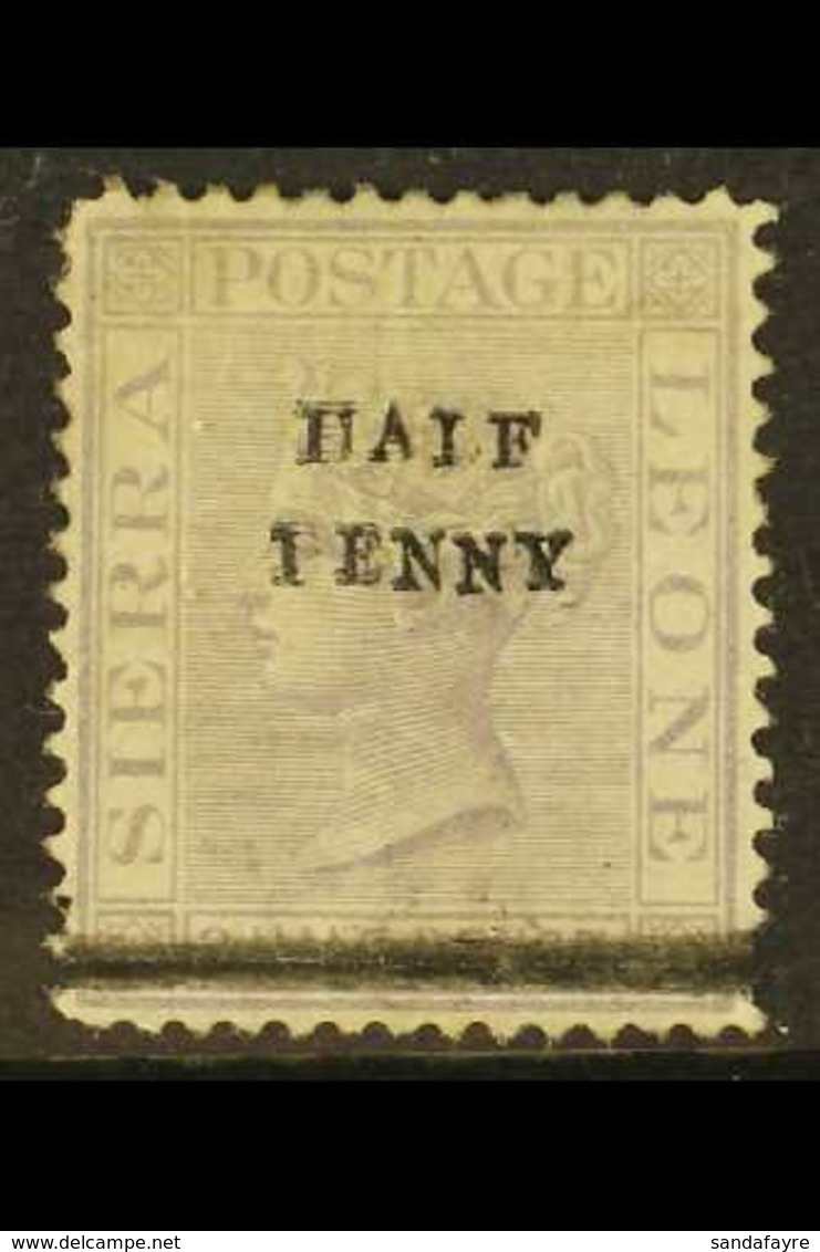 1893  ½d On 1½d Lilac Surcharge Wmk CC, SG 38, Unused With Minimal Traces Of Gum, Showing Partial Double Kiss-print Of T - Sierra Leone (...-1960)