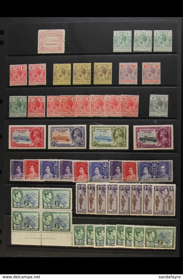 1907-1966 MINT / NHM ACCUMULATION CAT £500+  Presented On Stock Pages With KGV Defins To 11d, Jubilee Set, KGVI Duplicat - Isole Salomone (...-1978)