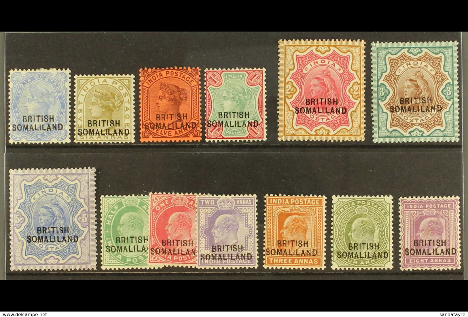 1903  (Sept-Nov) Overprint At Bottom Complete Set, SG 18/30, Fine Mint. Fresh And Attractive! (13 Stamps) For More Image - Somaliland (Protectoraat ...-1959)