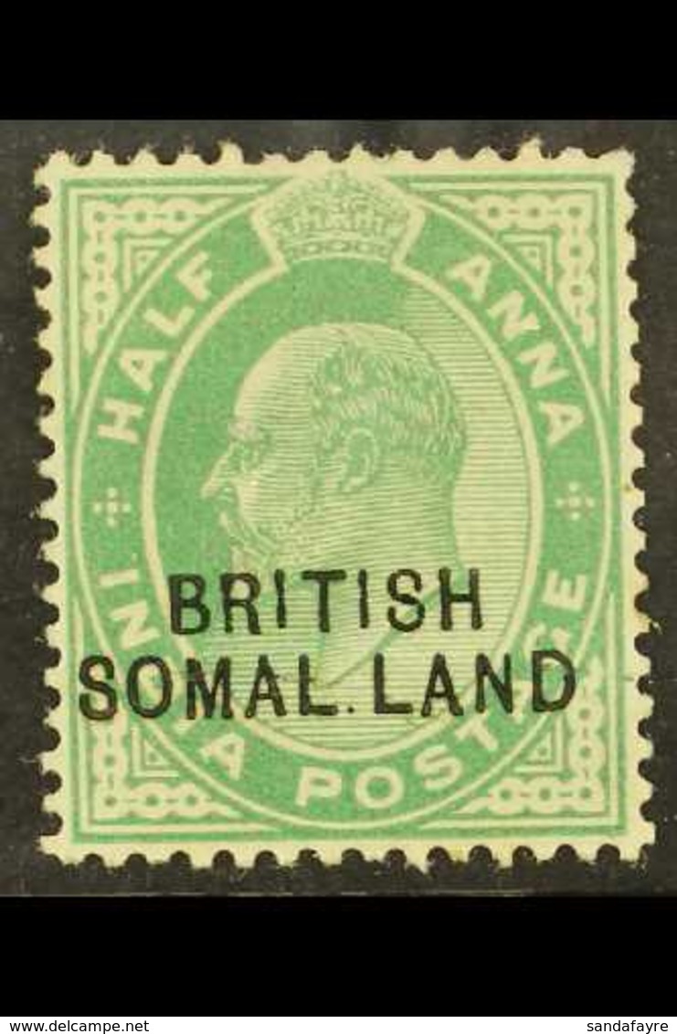 1903  KEVII ½d Green, Opt'd "SOMAL.LAND" Variety, SG 25d, Mint With Horizontal Gum Cease For More Images, Please Visit H - Somaliland (Protectoraat ...-1959)