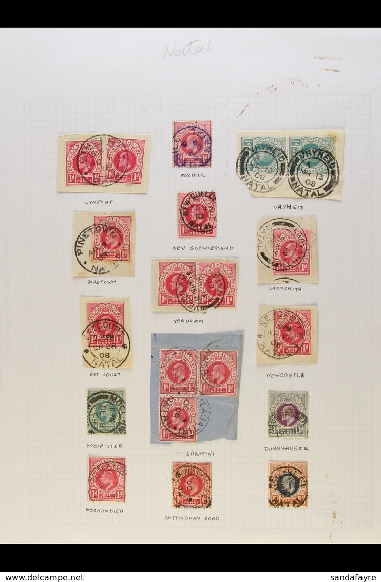 NATAL  POSTMARKS COLLECTION Presented On Album Pages. Includes Natal QV To KEVII Ranges Bearing Numeral Cancels To "35"  - Unclassified