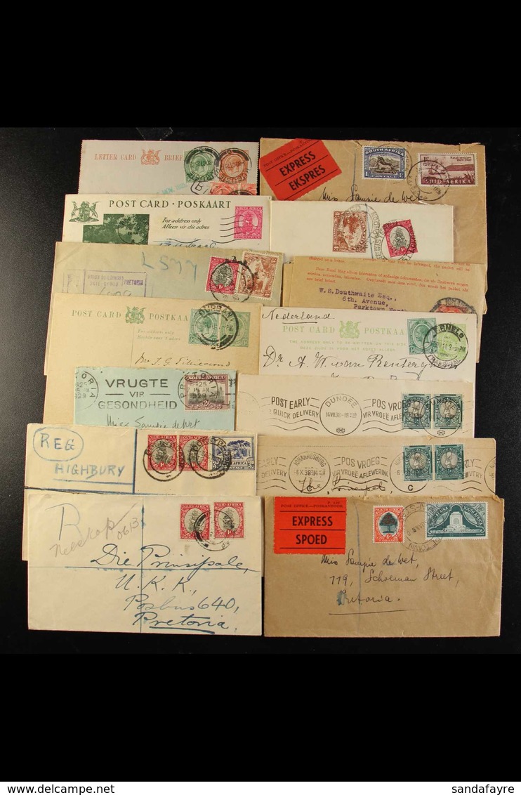 1914-61 POSTAL HISTORY  COMMERCIAL COVERS & POSTCARDS We See 1914 Ppc With ERMELO / TRANSVAAL Cds, 1918 Censored Cover T - Zonder Classificatie