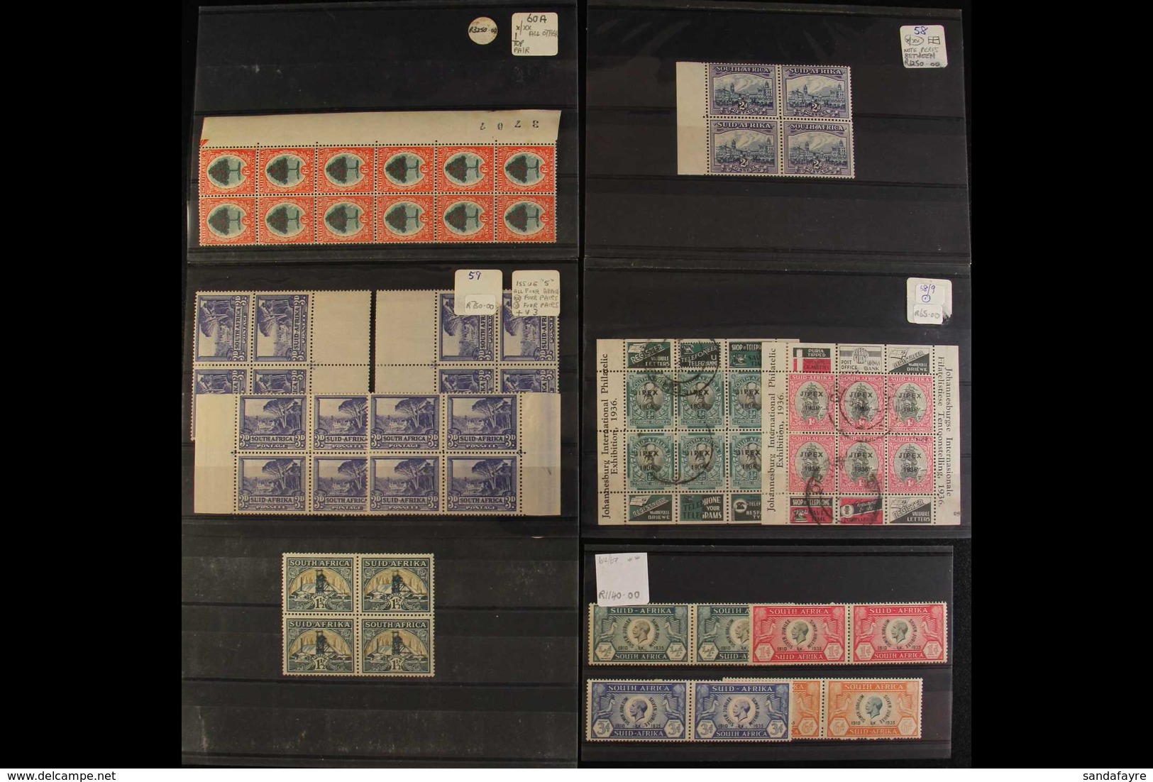 1925-49 MINT & USED STOCK - CAT £10,900+  Large Shoebox Sized Box, Full Of Pairs Or Blocks On Stock Cards, Arranged By I - Unclassified