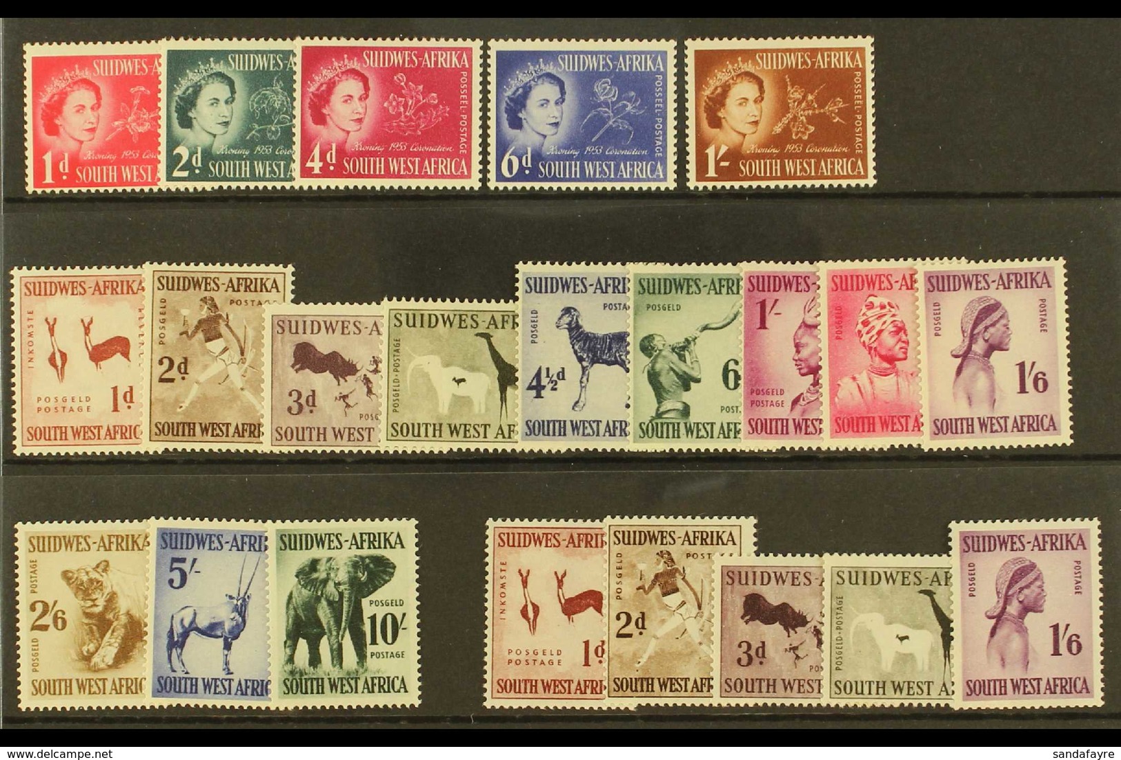 1953-60 NHM COLLECTION  Includes 1954 Set & 160 Set (less 6d) & More. Lovely (22 Stamps) For More Images, Please Visit H - Zuidwest-Afrika (1923-1990)