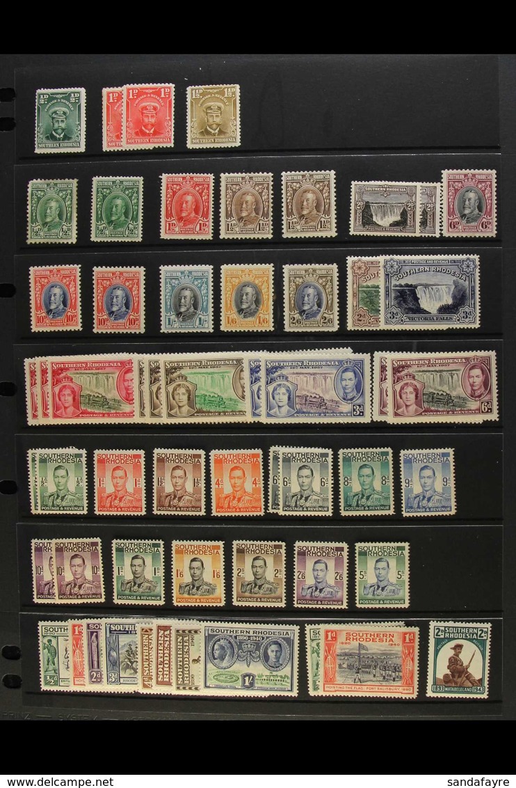 1924-64 MINT ASSEMBLY  Includes 1924-29 ½d, 1d X2, And 1½d Admirals, 1931-37 KGV Range To 10d, 1s, 1s6d, And 2s6d, 1935- - Rhodésie Du Sud (...-1964)