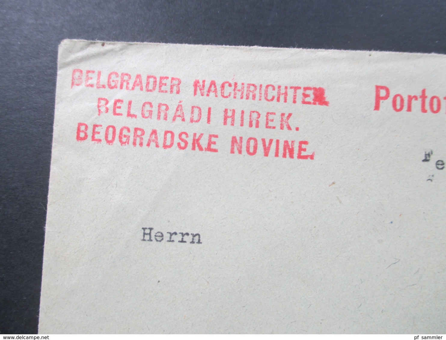 Österreich / Bosnien 1916 Belgrader Nachrichten. Portofrei Lt. E.d.A.O.K.Nr. 18707. KuK Etappenpostamt Belgrad - Bosnia Herzegovina