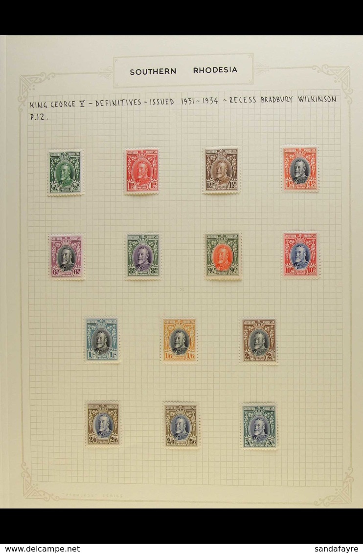 1931-4 GEO V DEFINITIVES MINT COLLECTION  Lovely Fresh Mint Collection With Perf 12 Set Complete, Perf 11½ Issues To 2s  - Rodesia Del Sur (...-1964)