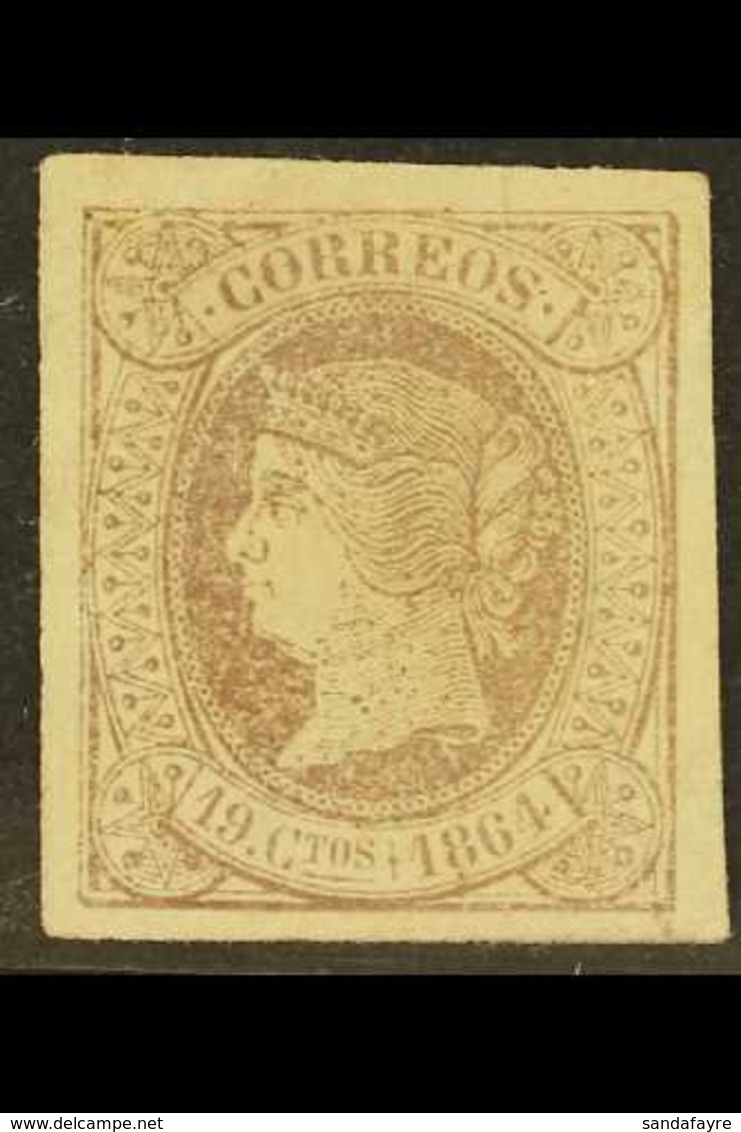 1864  19c Lilac On Lilac Isabella, Imperf, SG 78 Or Michel 58, Very Fine Unused Without Gum, Four Large Margins. For Mor - Sonstige & Ohne Zuordnung