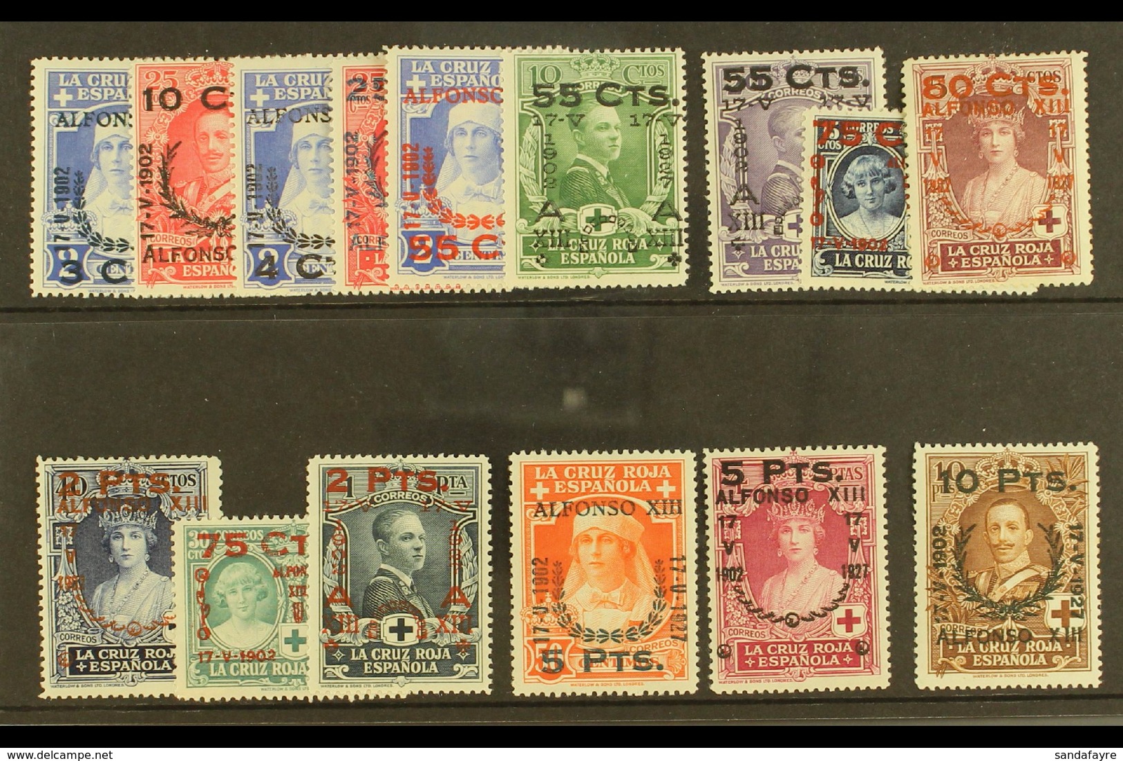 1927  25th Anniv Of Coronation / Red Cross Set Surcharged, SG 430/444, Very Fine And Fresh Mint. (15 Stamps) For More Im - Andere & Zonder Classificatie