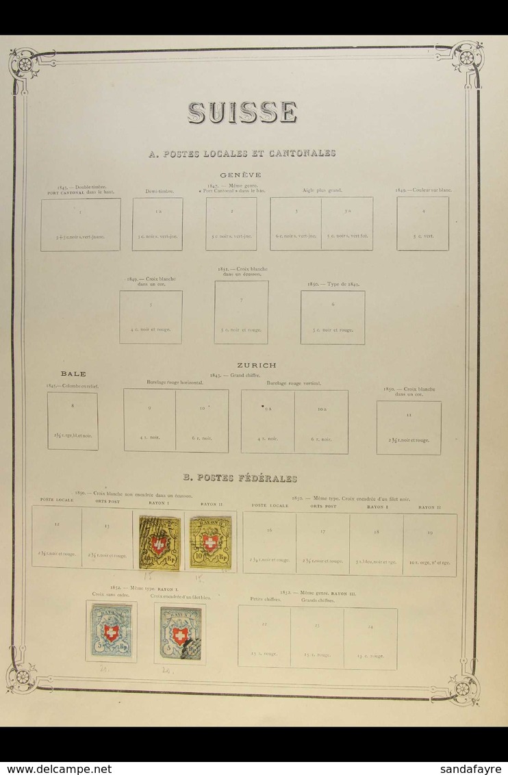 1850-19 MINT & USED COLLECTION  Wonderful, Old-time Section Of Switzerland On Album Pages, Extracted From An Original, M - Andere & Zonder Classificatie