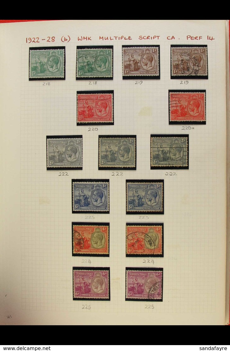 1913-1981 EXTENSIVE COLLECTION  An Attractive Mint & Used Collection With Varieties. Includes 1922-28 Ranges With  MCA S - Trinité & Tobago (...-1961)