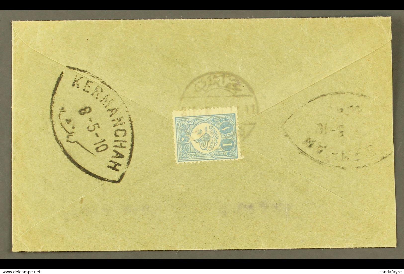 USED IN IRAQ  1910 Cover Addressed In Arabic To Persia, Bearing On Reverse 1909-11 1pi Tied By Bilingual "NEDJEF ECHREF" - Other & Unclassified
