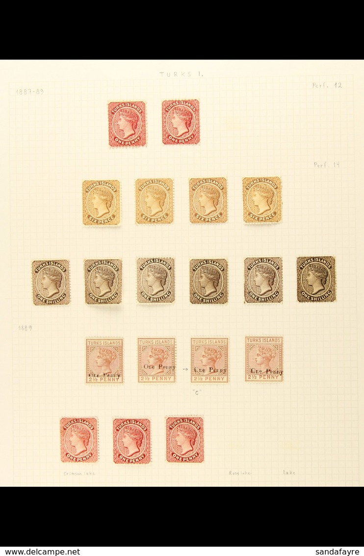 1867-95 FINE MINT COLLECTION  On Album Pages, Includes 1867 1d Dull Rose (no Wmk) X2, 1873-79 1d Dullrose-lake X2 And 1d - Turks- En Caicoseilanden