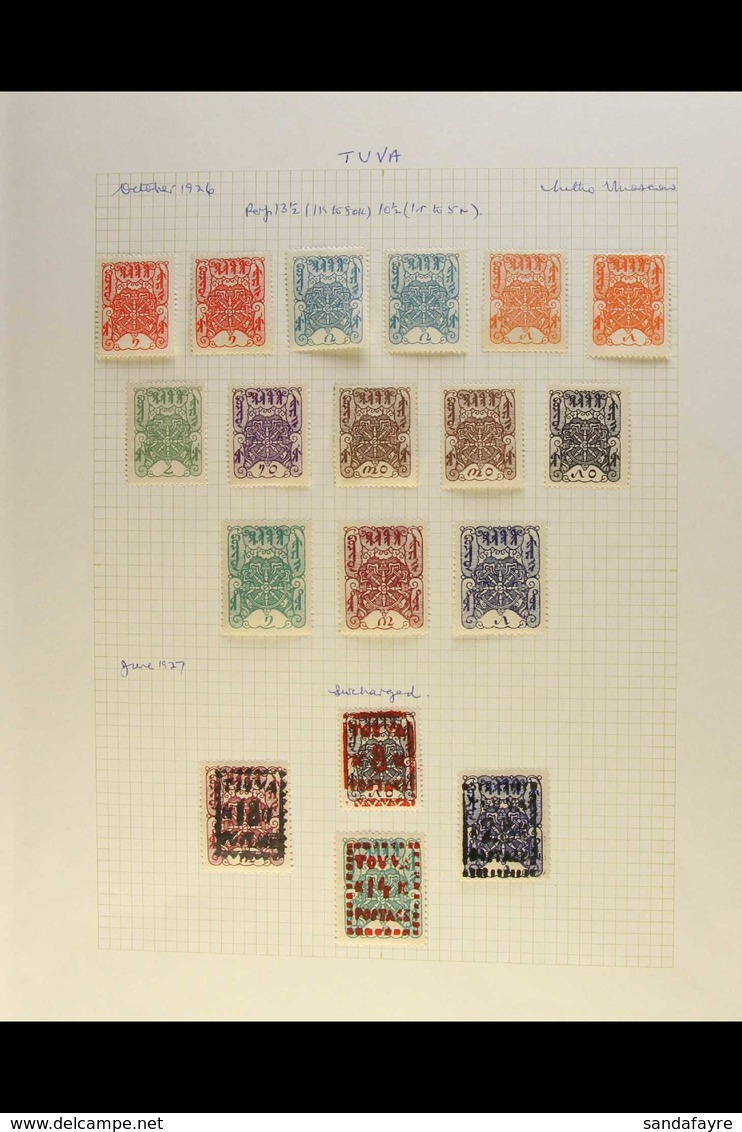 1926 - 1936 EXTENSIVE COLLECTION  Mint And Used Collection Written Up On Leaves Including 1926 Set Complete, 1927 Surcha - Tuva