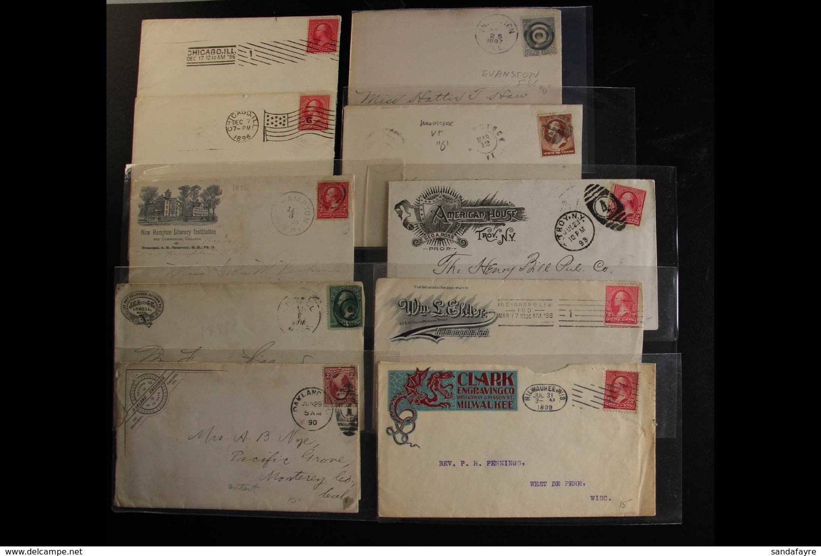 POSTAL HISTORY  1850s To 1890s Substantial Accumulation Presented In A Small Box (shoebox Size), Much Of Interest, We Se - Andere & Zonder Classificatie