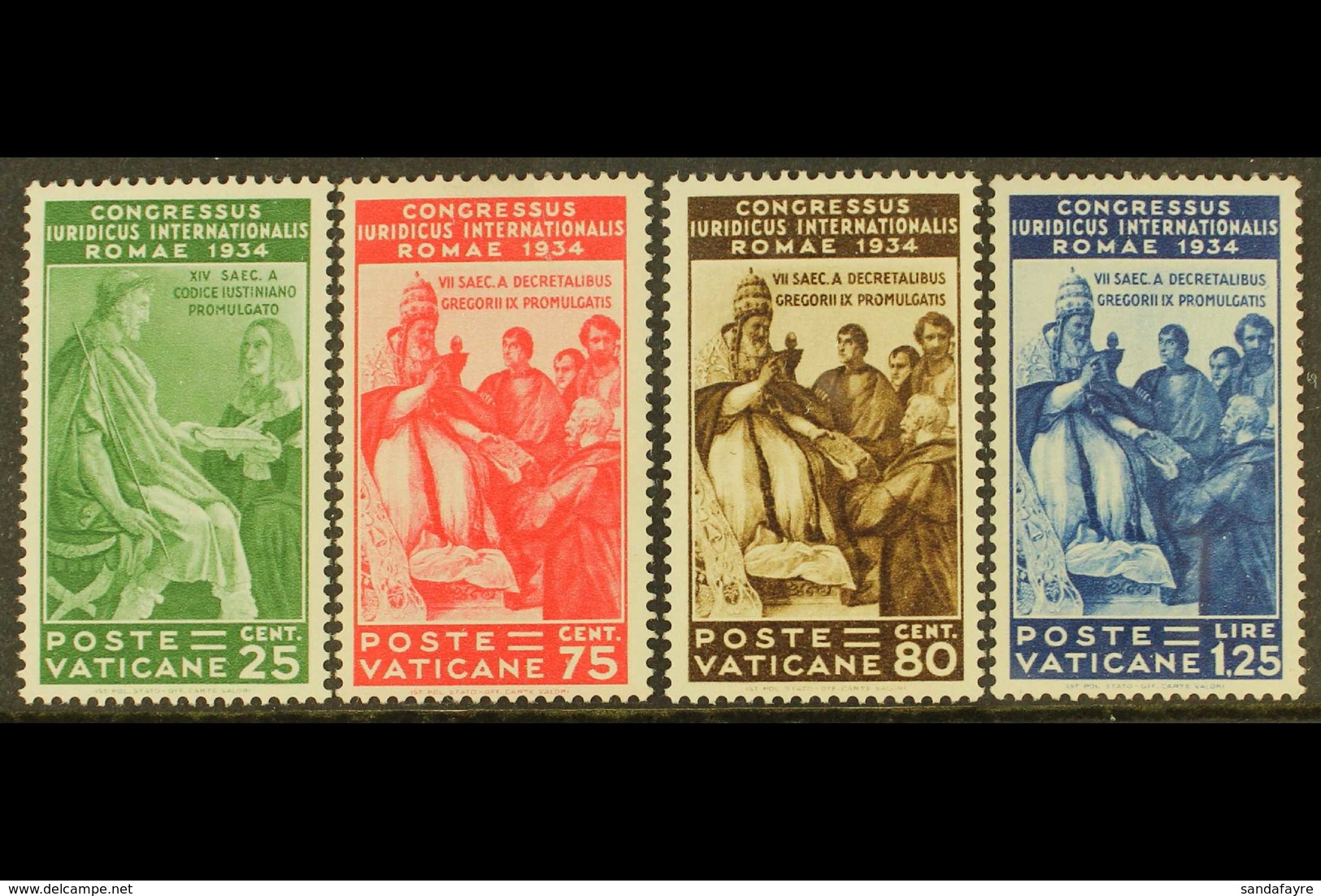 1935  25c To 1.25L Juridical Congress, Top Four Values, Sassone 43/6, Mi 47/50, Superb Never Hinged Mint (4 Stamps). For - Autres & Non Classés