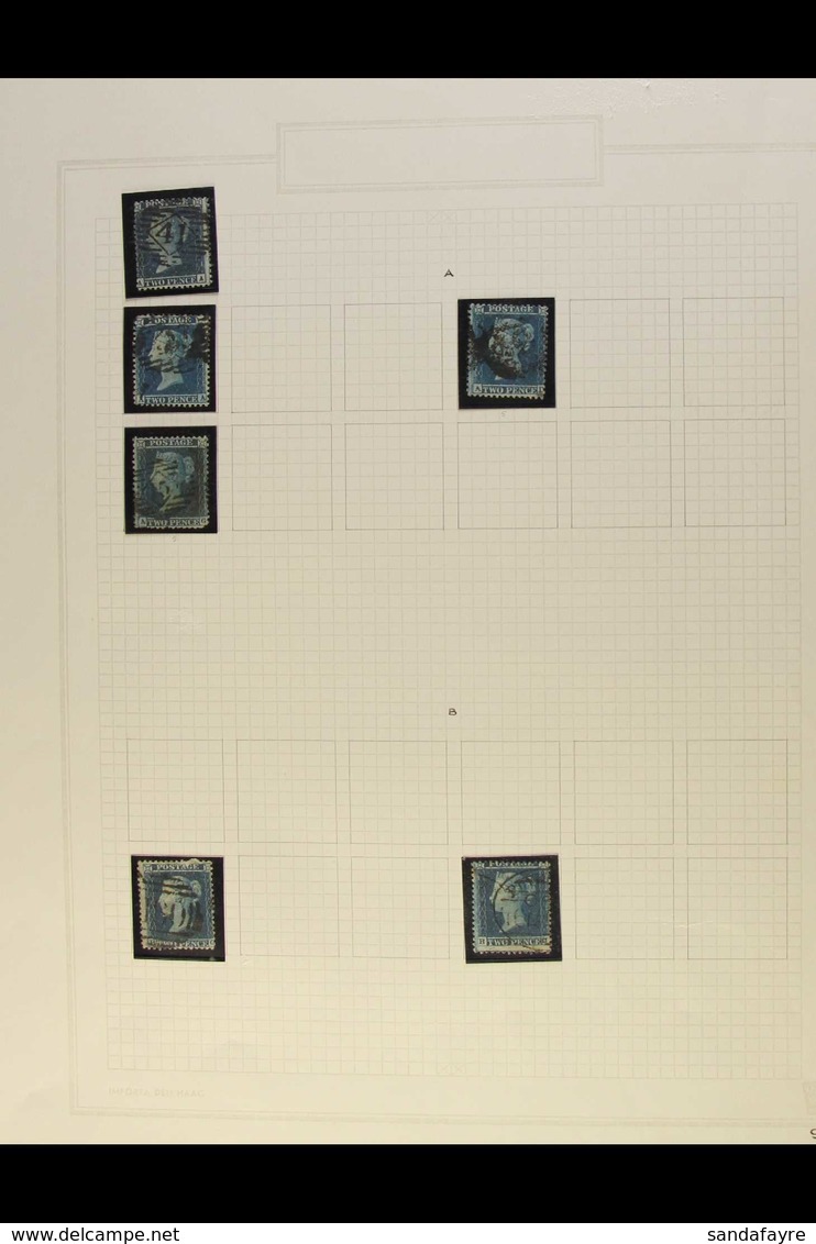 1855-7  2d Blue, Watermark Large Crown Perf 14, Attempted Partial Reconstruction (mixed Plates 5 & 6) On Album Pages, SG - Andere & Zonder Classificatie