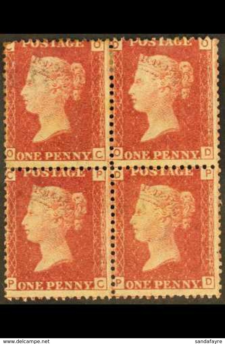 1864-79  1d Lake- Red Plate 92, SG 44, Mint BLOCK OF FOUR, The Lower Pair Never Hinged. For More Images, Please Visit Ht - Andere & Zonder Classificatie