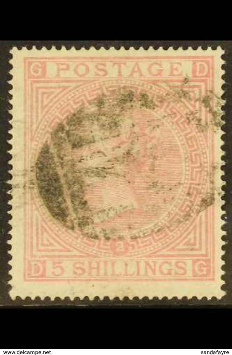 1867  5s Pale Rose, Pl 2, Wmk Maltese Cross, SG 127, Fine Used. Light If Indistinct Cancel, Full Perfs All Round. Cat £1 - Autres & Non Classés