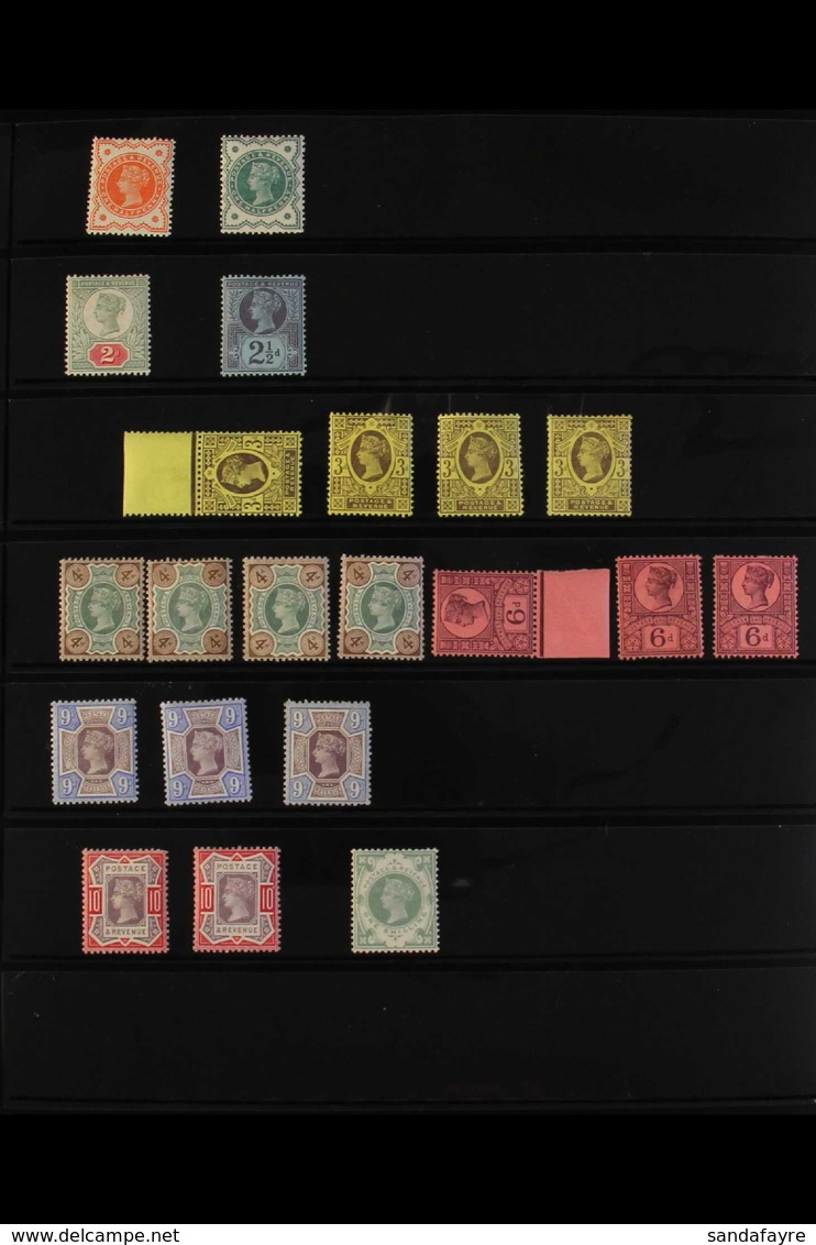 1887-00 JUBILEES.  A Very Fine Mint Range Of Values To The 1s Green, Some Duplication Includes Shades Such As The 3d (4) - Andere & Zonder Classificatie