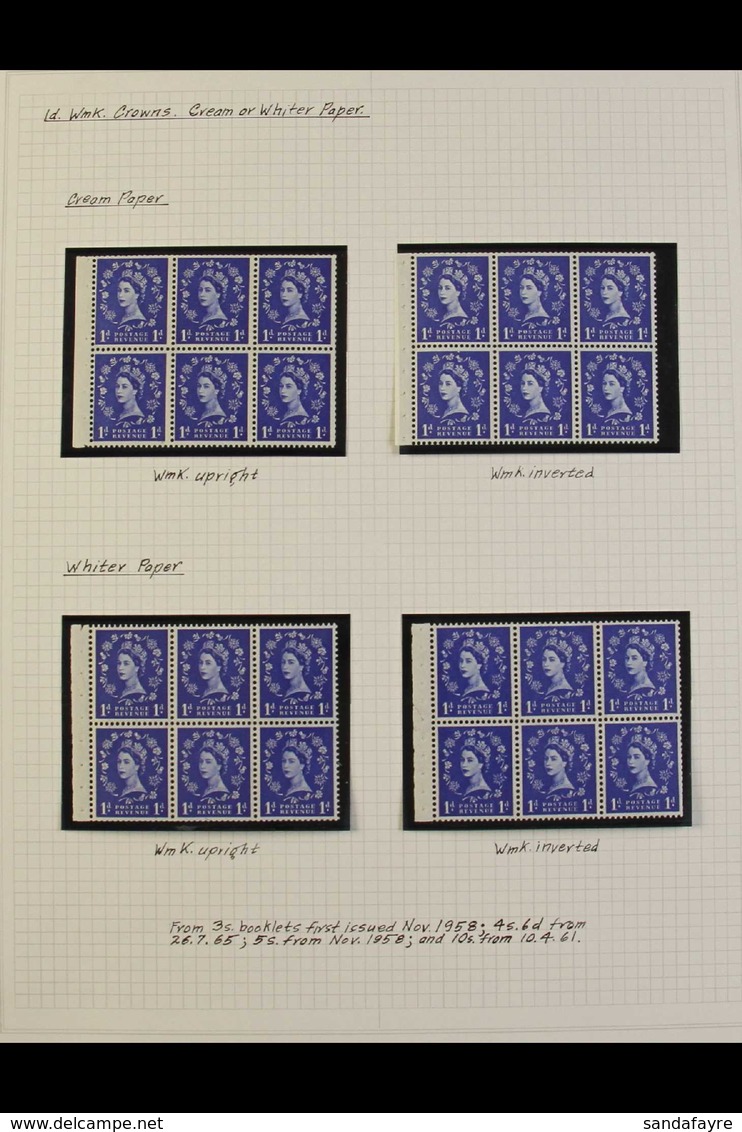 1958-1967 1d ULTRAMARINE MULTI CROWN WMK BOOKLET PANES.  SPECIALIZED NEVER HINGED MINT COLLECTION Of All Different Compl - Andere & Zonder Classificatie