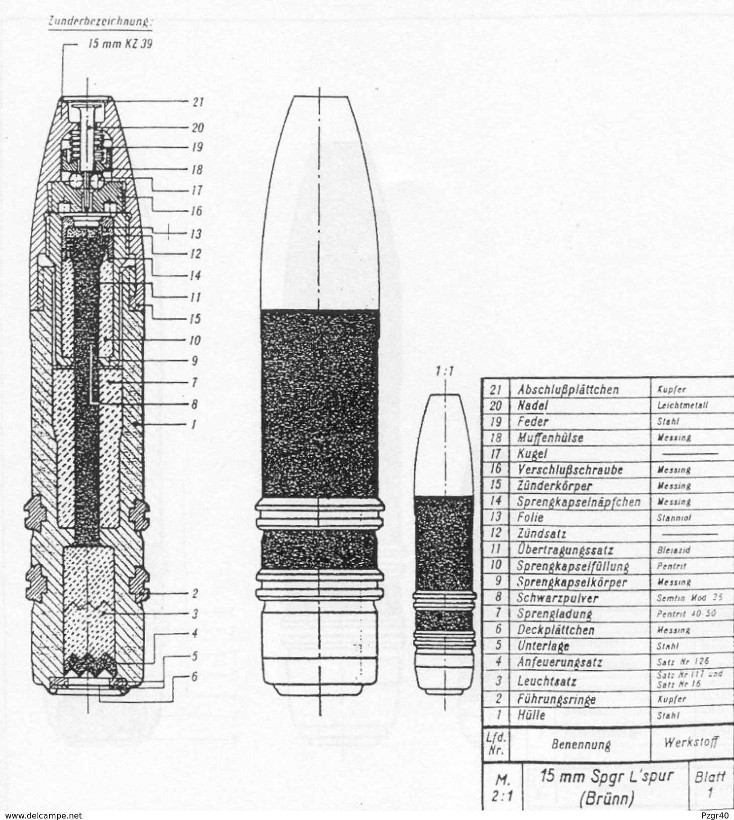 15 mm Besa Fla M.G.39 15x104 German Kriegsmarine RARE