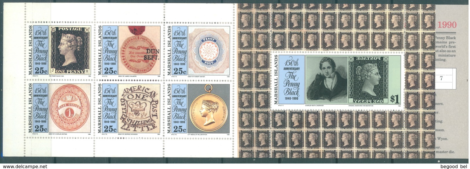 MARSHALL - 1990 - BOOKLET MNH/** - 150TH ANNIVERSARY PENNY BLACK  - Mi 288-294 Yv C287 - Lot 16783 - Marshall