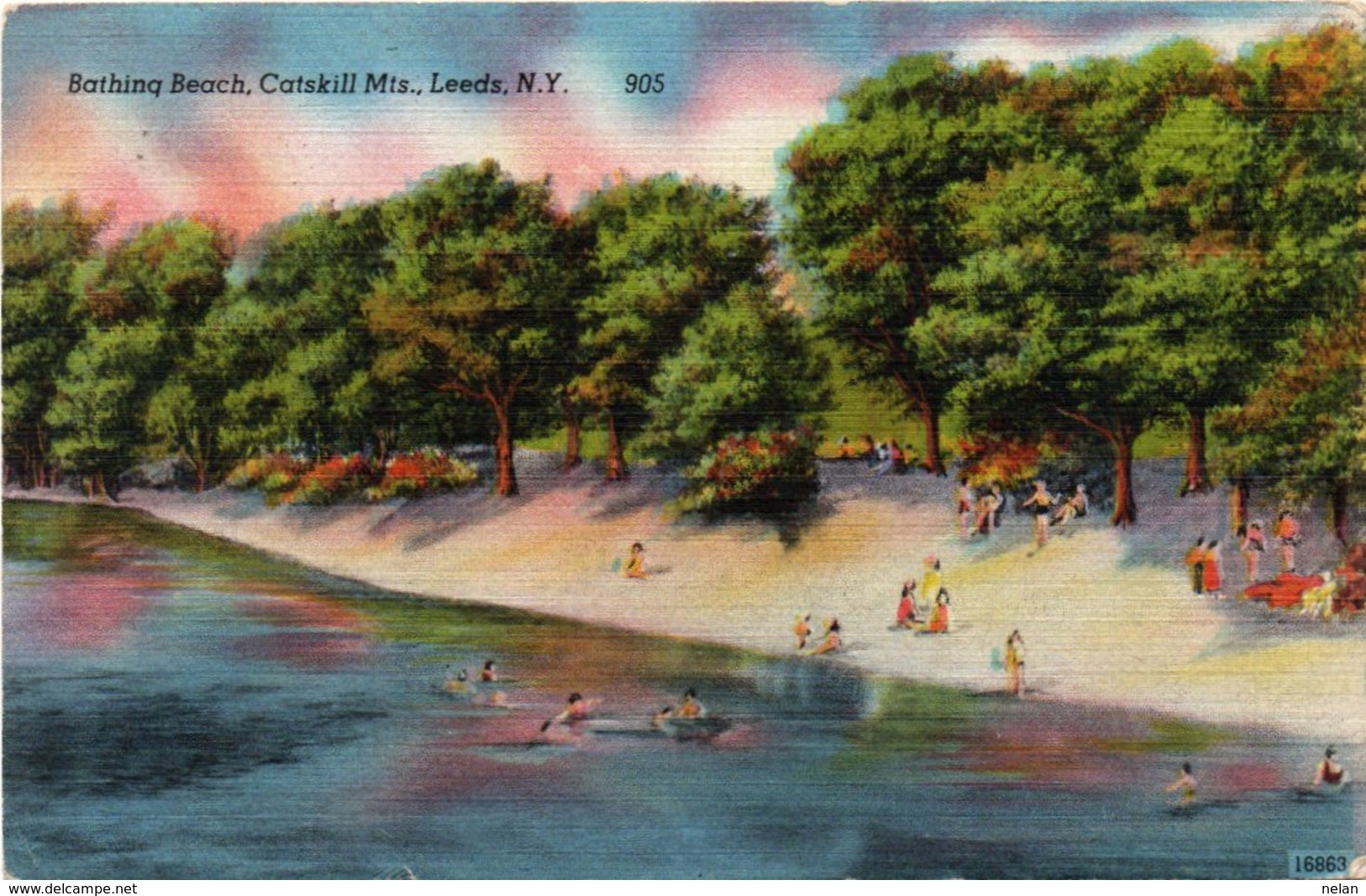 BATHING BEACH,CATSKILL MTS,LEEDS-905 VIAGGIATA-1947 - Catskills