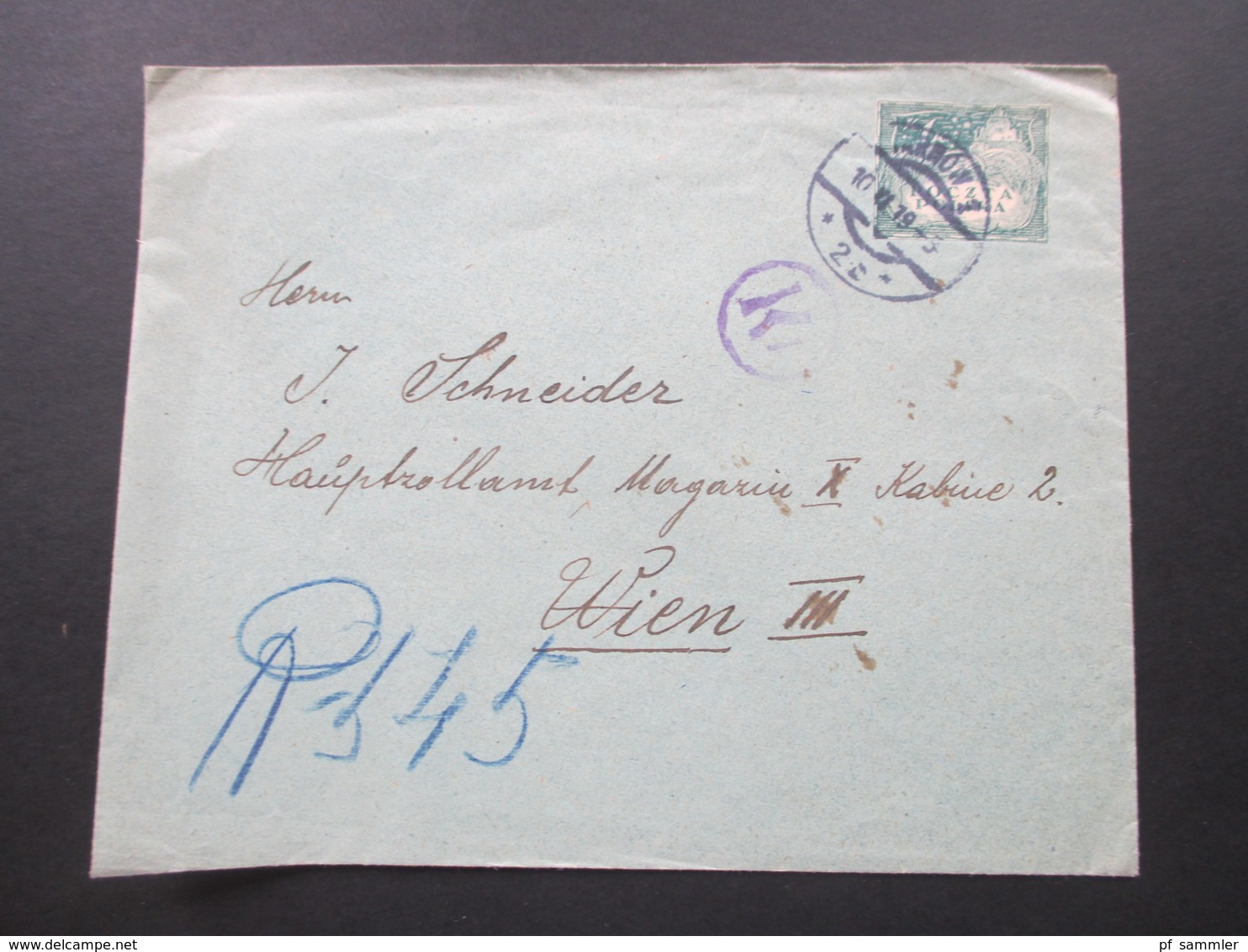 Polen / Österreich 1919 Nordpolen Tarnow Und Vieloleter K1 K Nach Wien Gesendet! - Cartas & Documentos