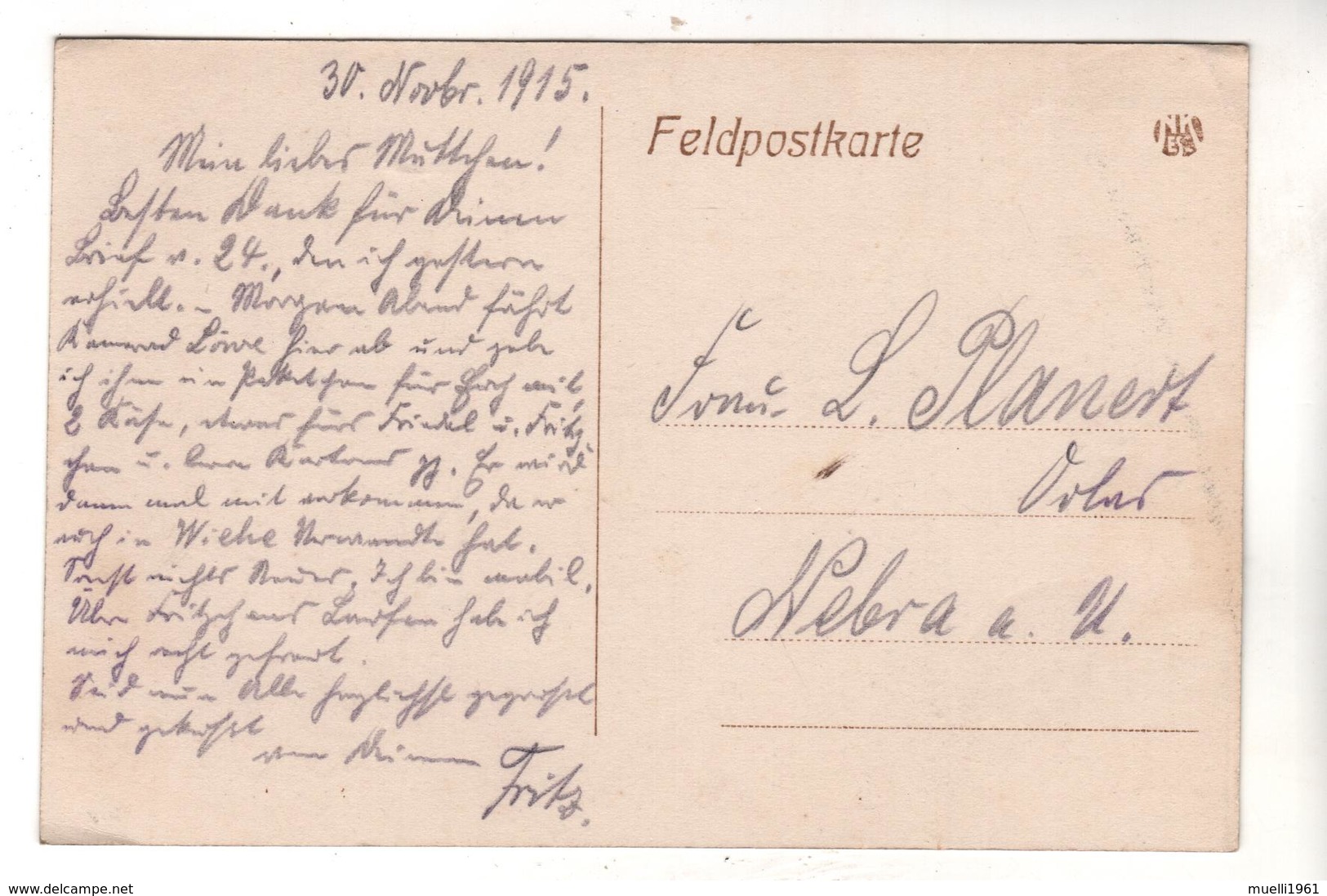 Nr.  1090,  Feldpost,  Heldengräber, Bouconville - Oorlogsbegraafplaatsen