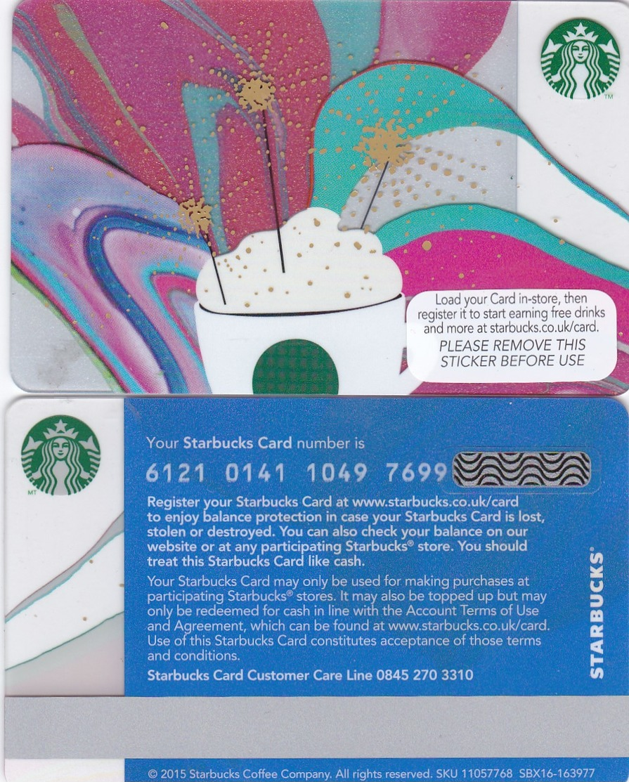 UK STARBUCKS UNUSED GIFT CARD,, - Gift Cards