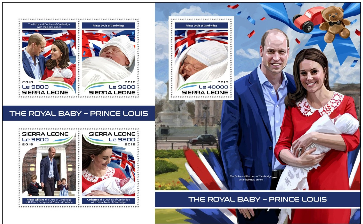 Z08 SRL18319ab Sierra Leone 2018 Royal Baby MNH ** Postfrisch Set - Sierra Leone (1961-...)