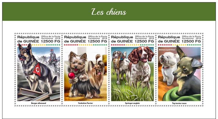 Z08 IMPERF GU18203a Guinea Guinee 2018 Dogs MNH ** Postfrisch - Guinea (1958-...)