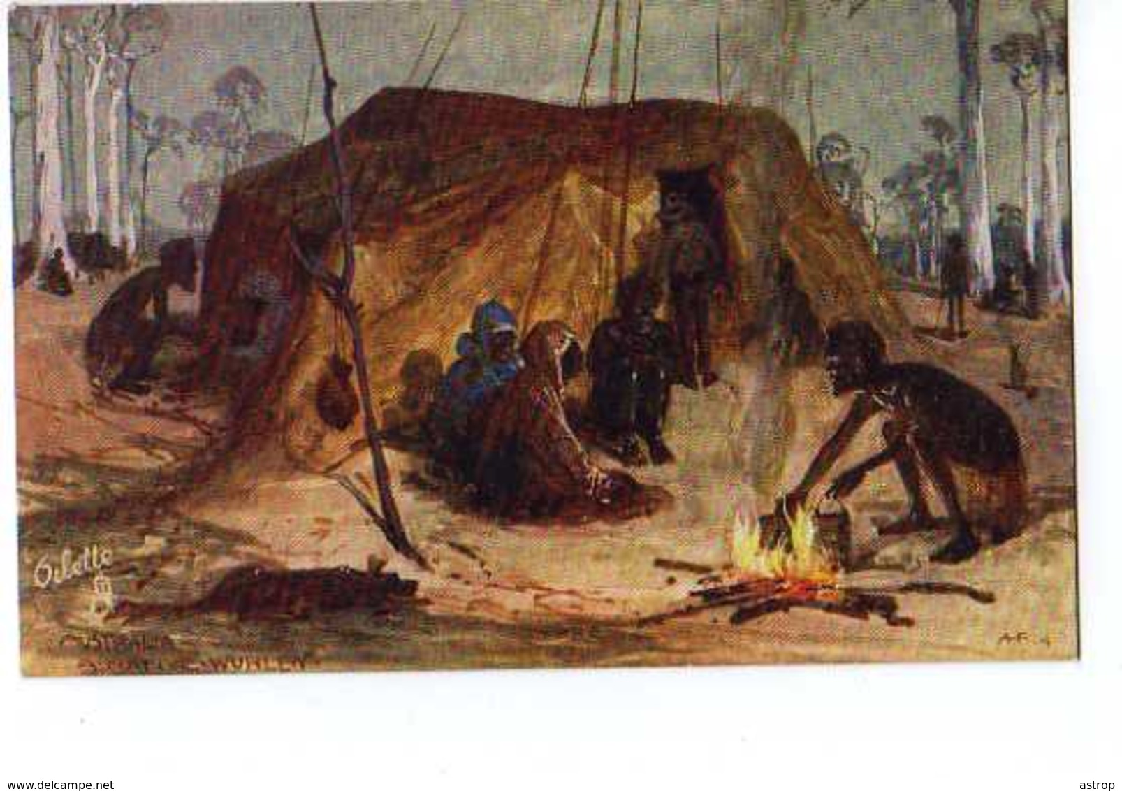 AUSTRALIA ,Raphael Tuck & Sons  Oilette, Native Wurley - Aborigènes