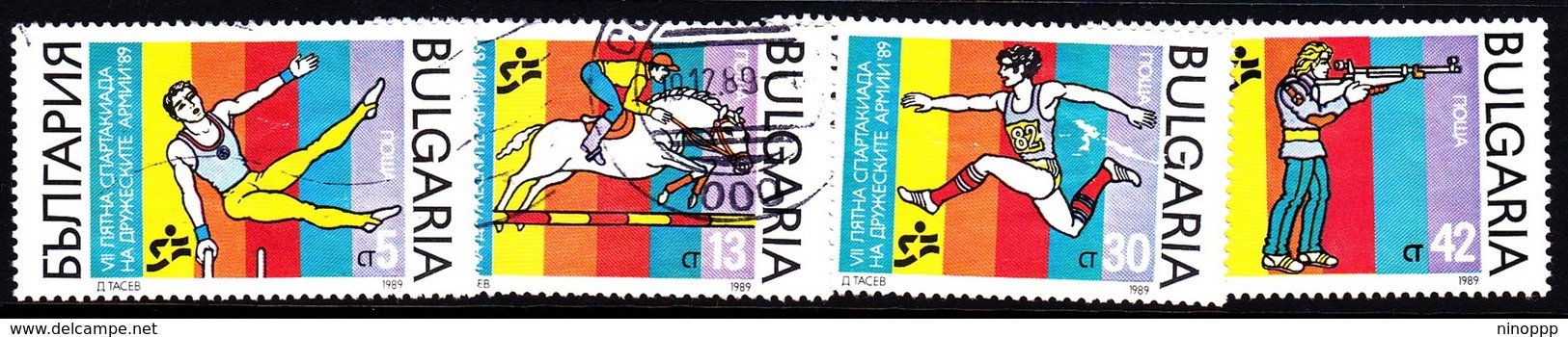 Bulgaria Scott 3425-3428 1989 7th Army Games, Used - Oblitérés